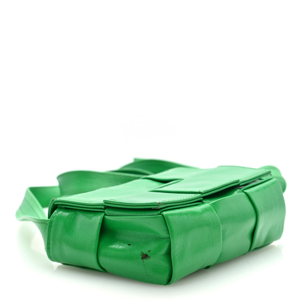 Paper Calfskin Maxi Intreccio Extra Mini Cassette Crossbody Bag Parakeet