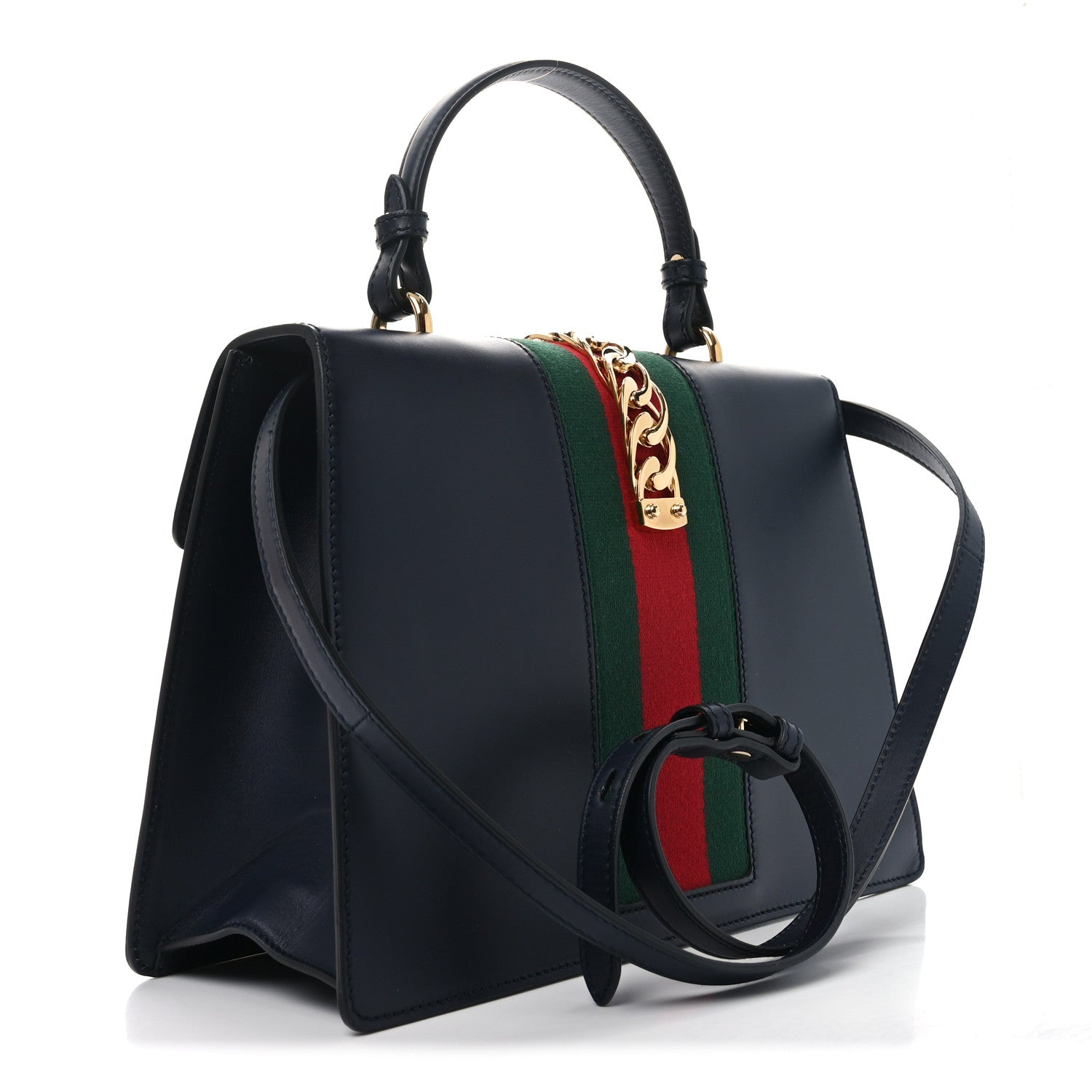 Calfskin Medium Sylvie Top Handle Bag Blue