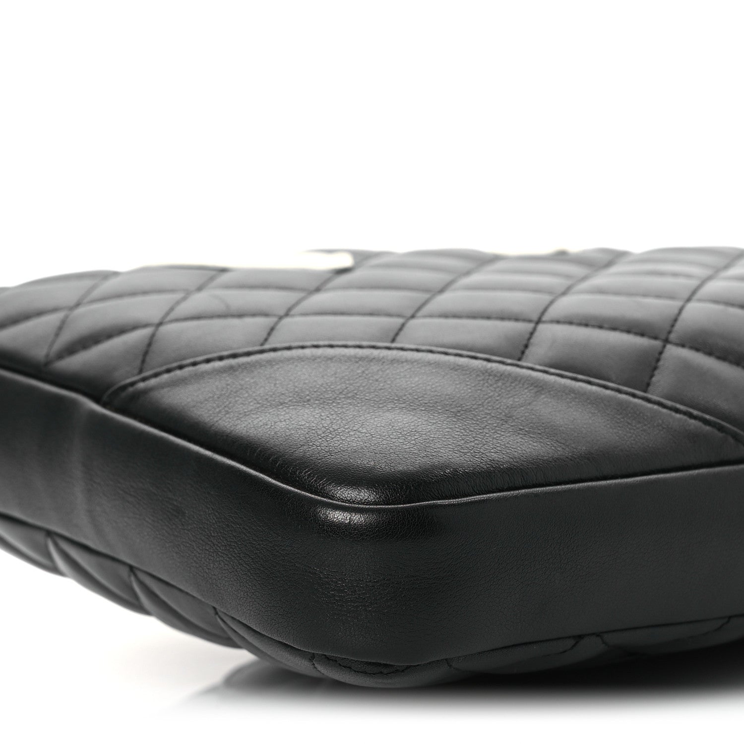 Calfskin Quilted Medium Cambon Messenger Black White