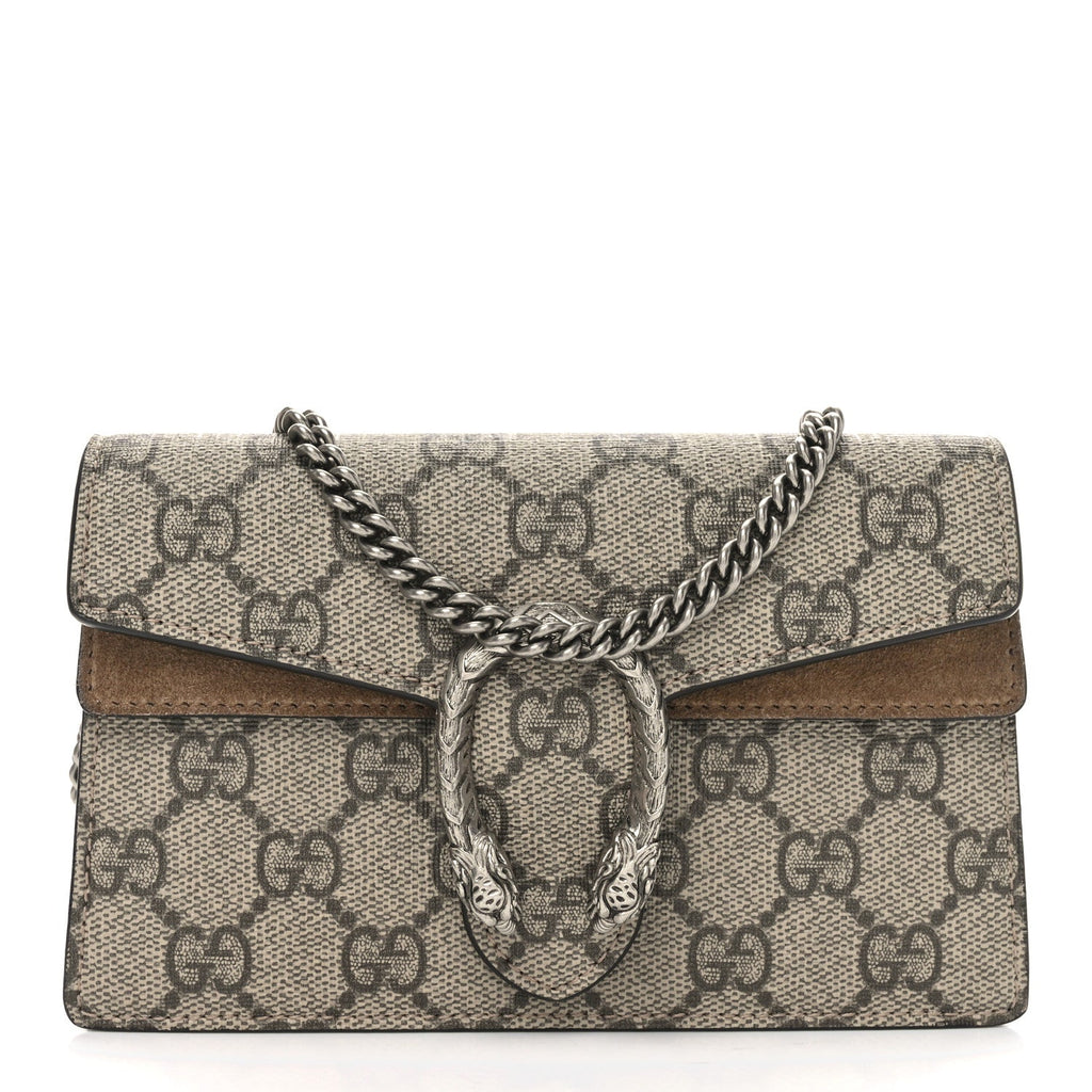 GG Supreme Monogram Super Mini Dionysus Shoulder Bag Taupe