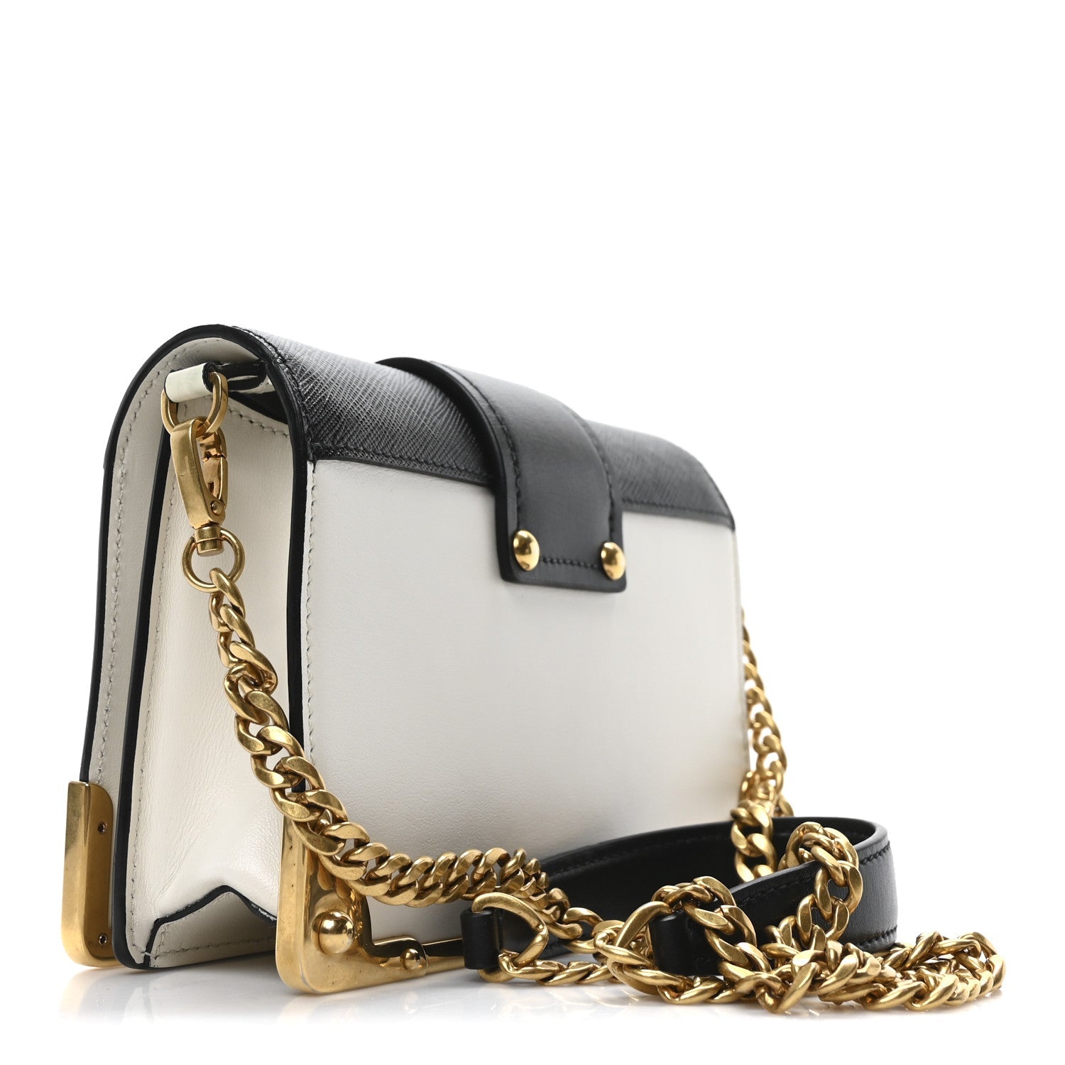 City Calf Saffiano Cahier Bag Talco Black
