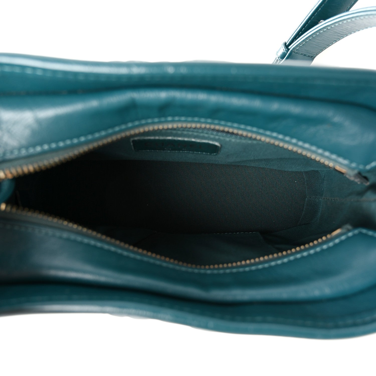 Aged Calfskin Chevron Quilted Small Gabrielle Hobo Green