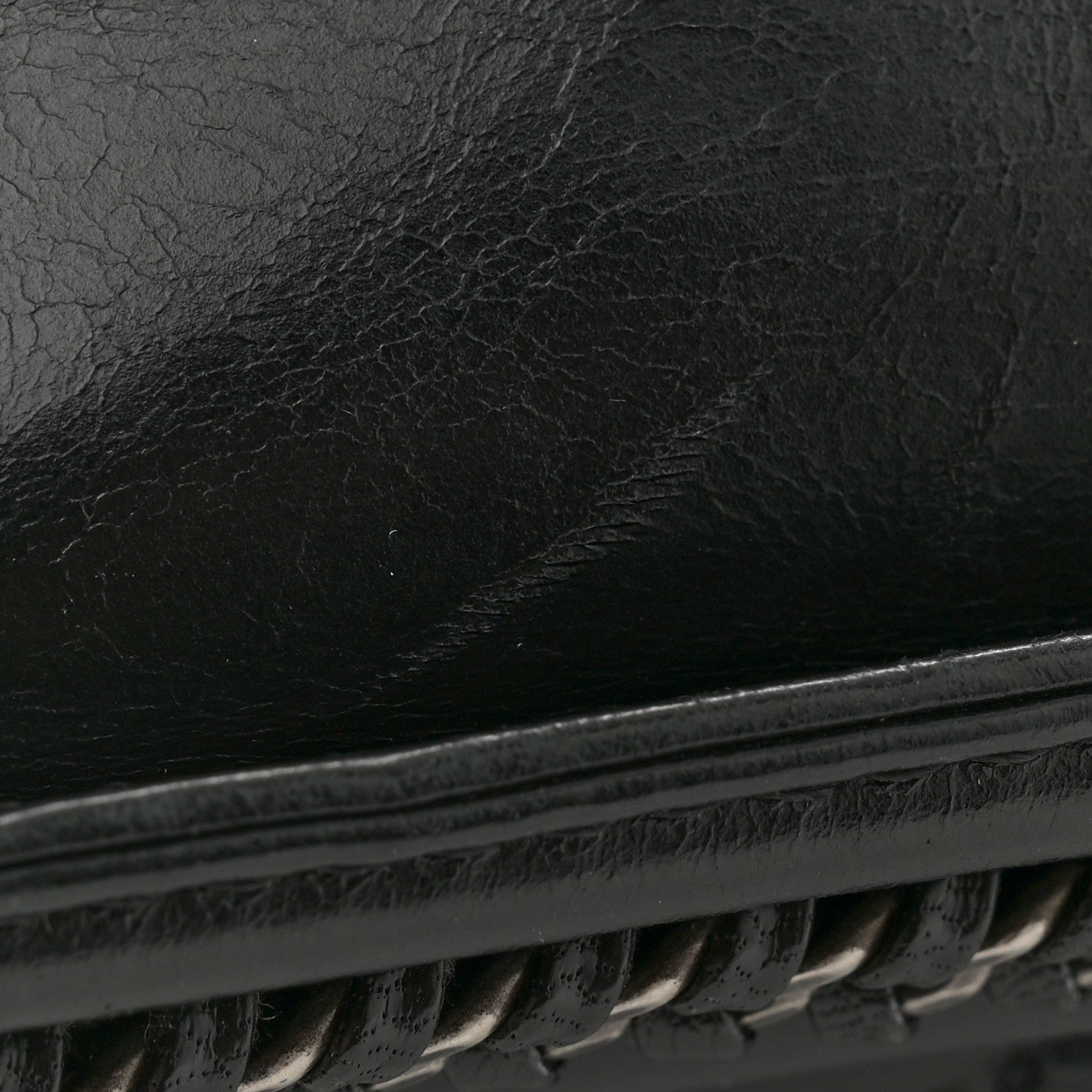 Goatskin Quilted Small Boy Top Handle Flap Black