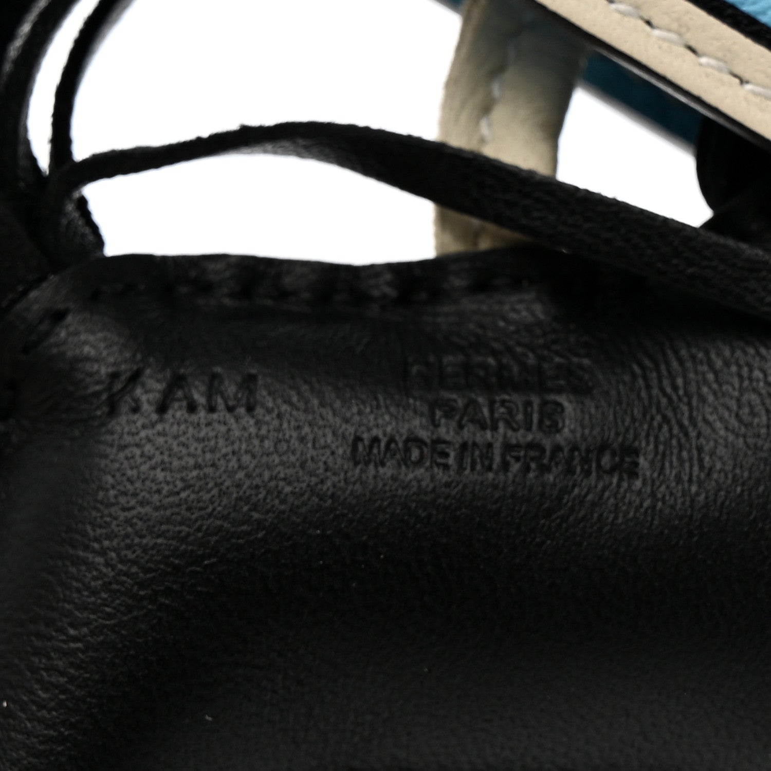 Milo Lambskin Grigri Rodeo Robeo Coeur Bag Charm PM Black Craie Celeste