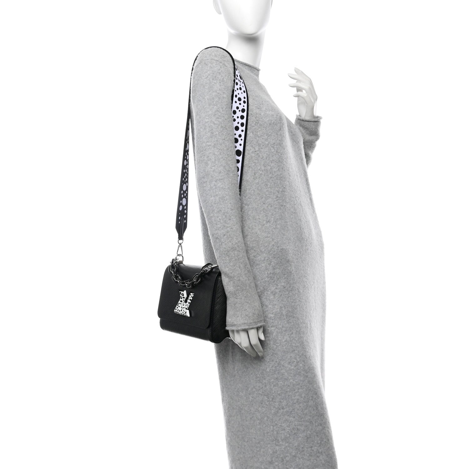 LV X YK Epi Infinity Dots Twist Shoulder Bag MM Black