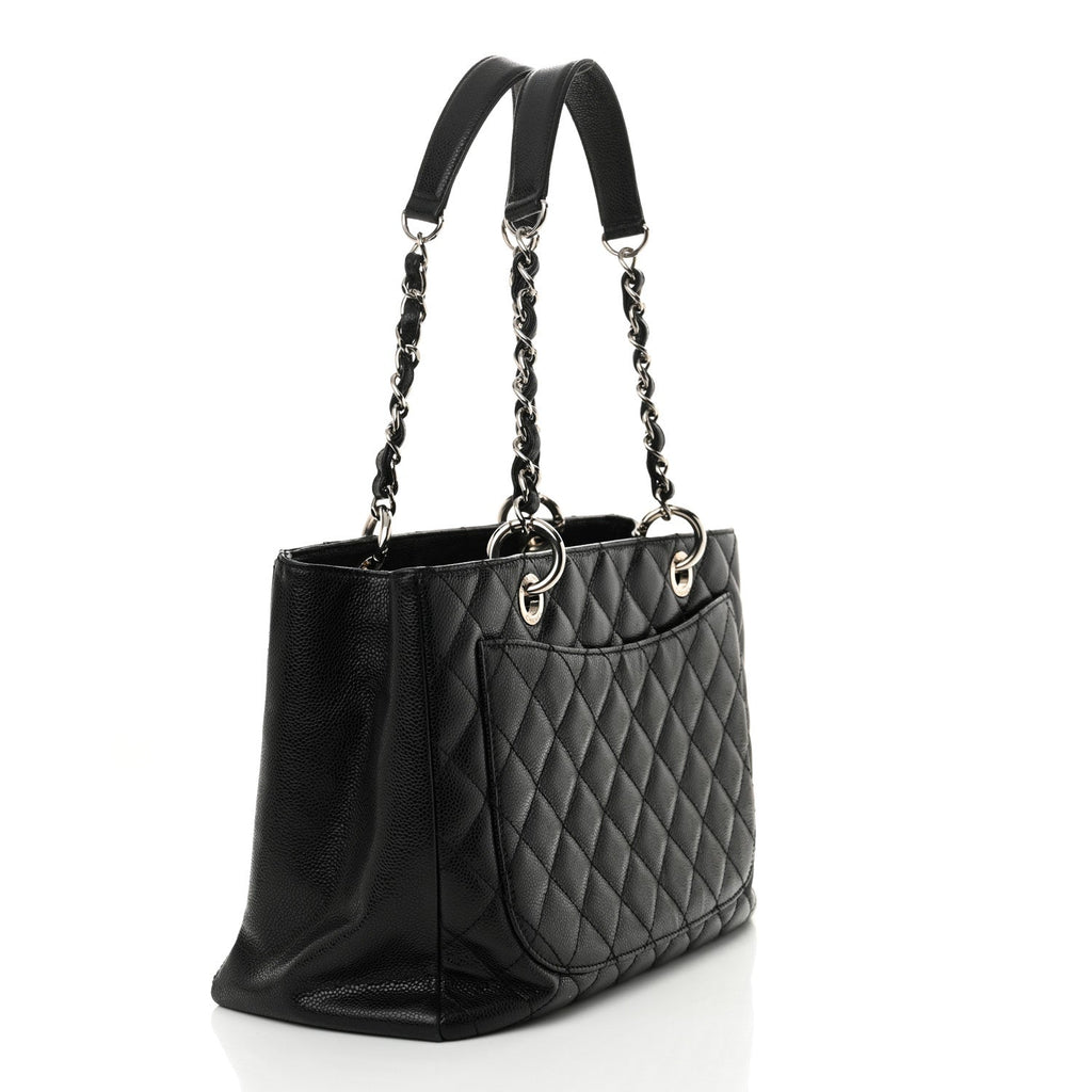 Caviar Quilted Grand Shopping Tote GST Black