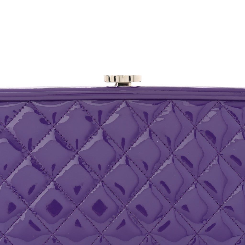 Patent Quilted Timeless Clutch Purple