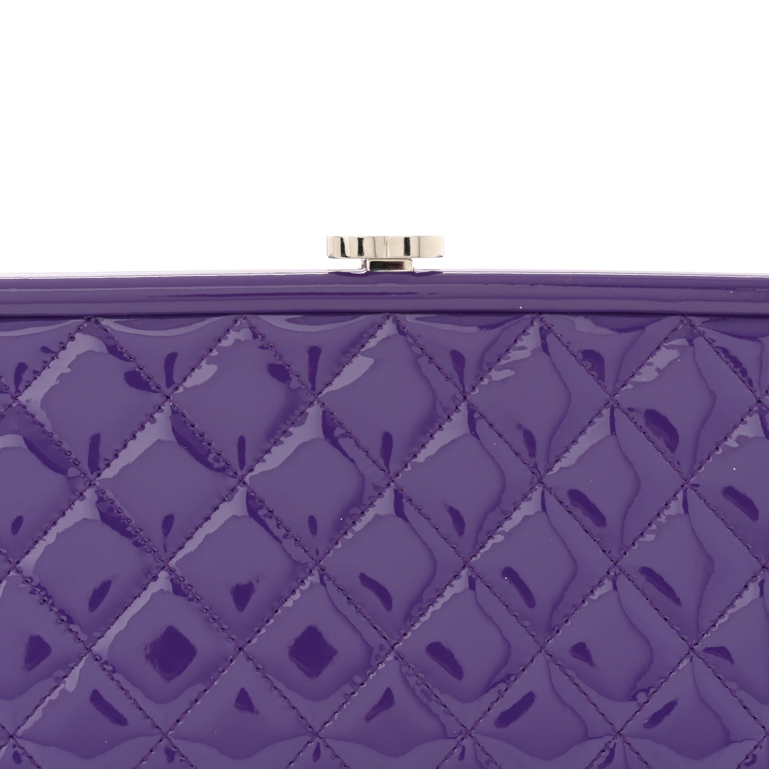 Patent Quilted Timeless Clutch Purple