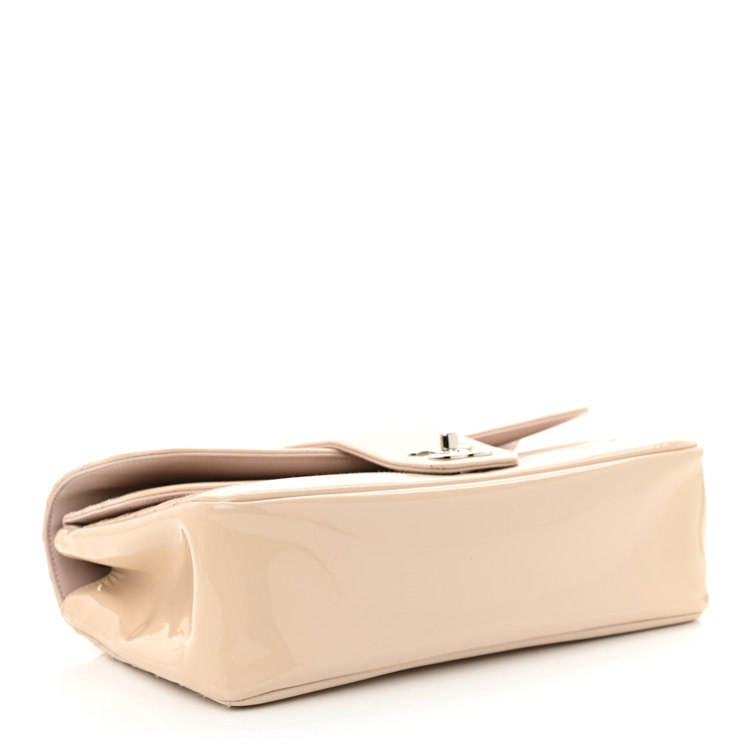 Patent Horizontal Quilted Jumbo Single Flap Pink