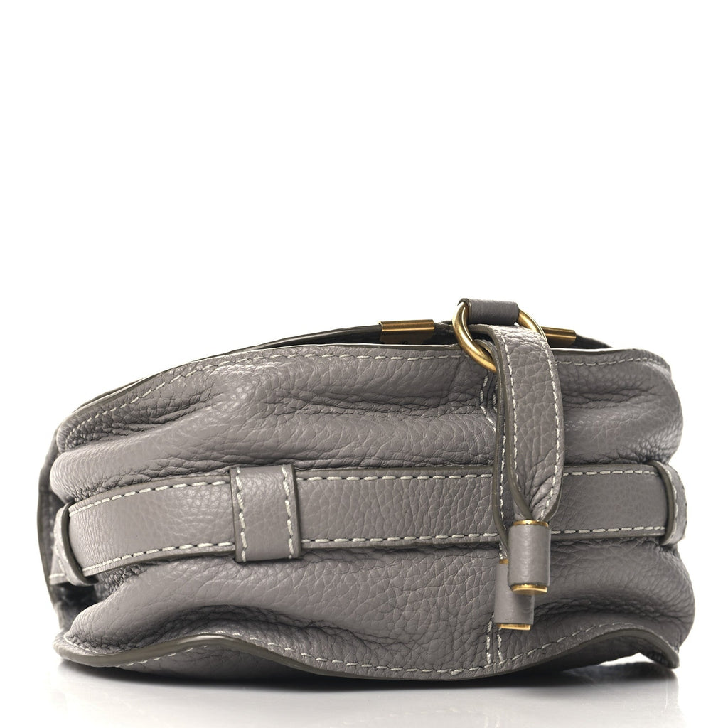 Calfskin Mini Marcie Round Crossbody Bag Cashmere Grey