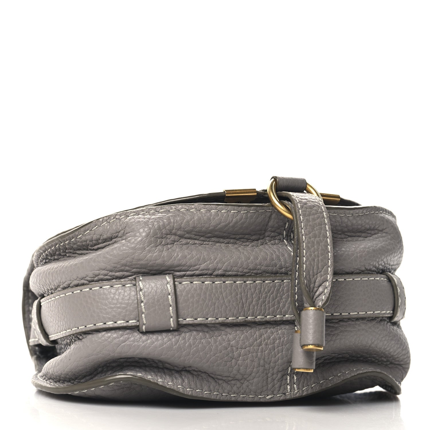 Calfskin Mini Marcie Round Crossbody Bag Cashmere Grey