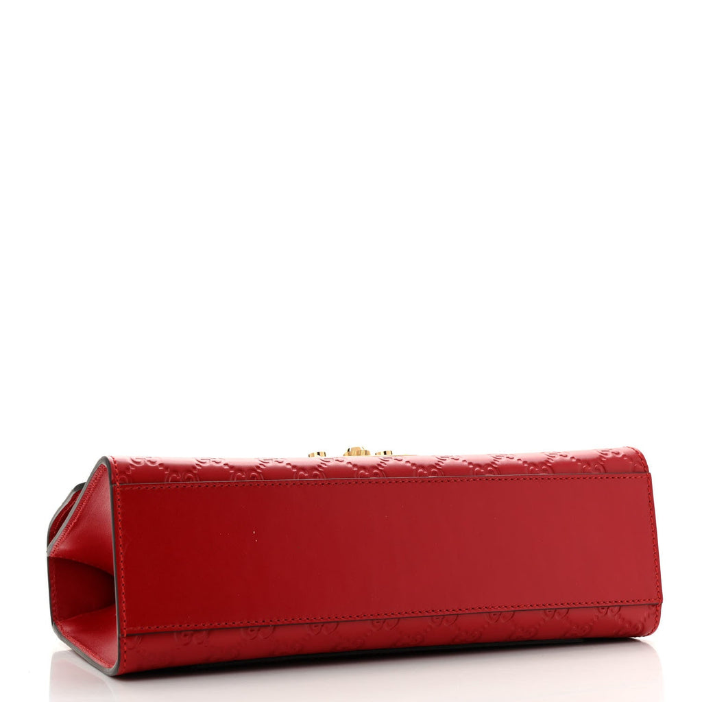 Guccissima Medium Padlock Shoulder Bag Hibiscus Red