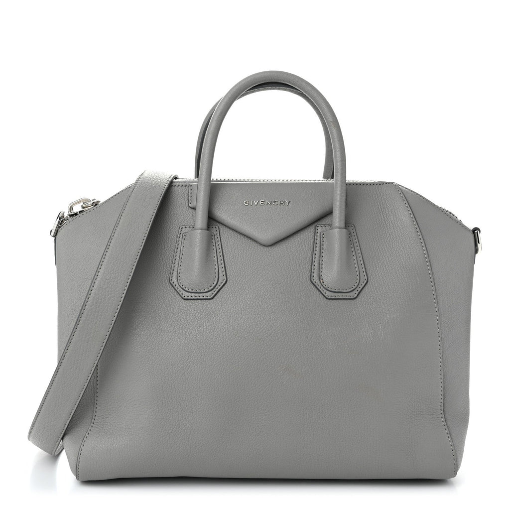 Sugar Goatskin Medium Antigona Pearl Grey