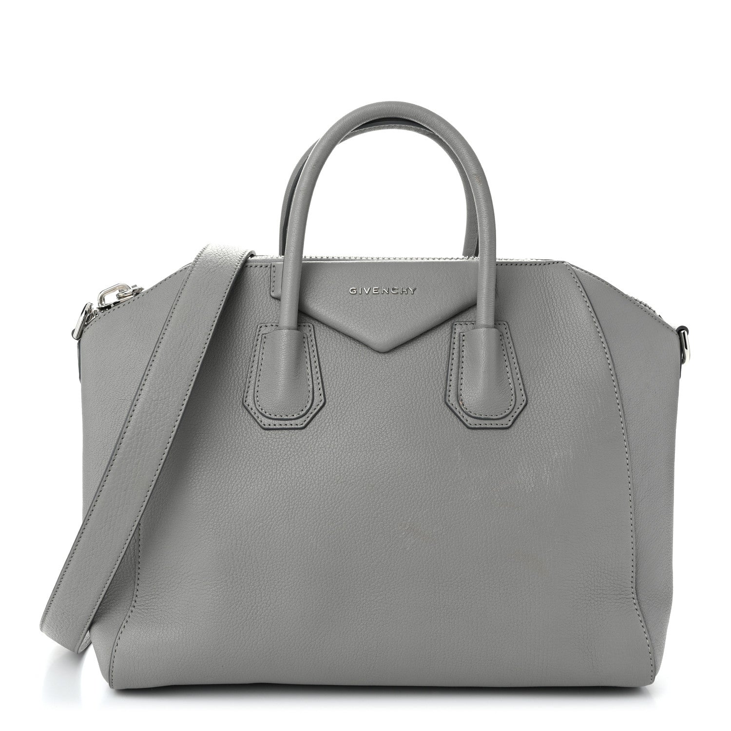 Sugar Goatskin Medium Antigona Pearl Grey