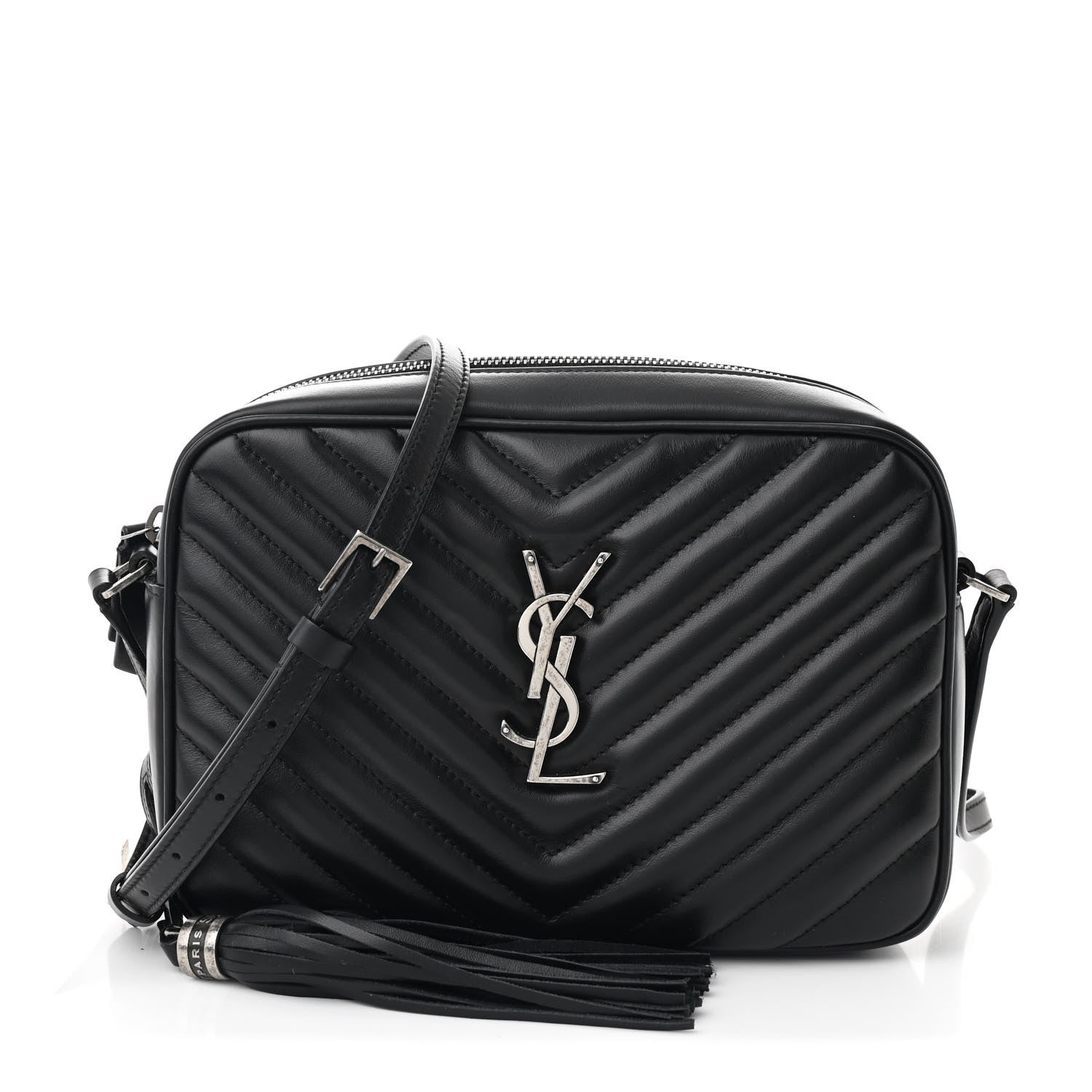Calfskin Matelasse Monogram Lou Camera Bag Black
