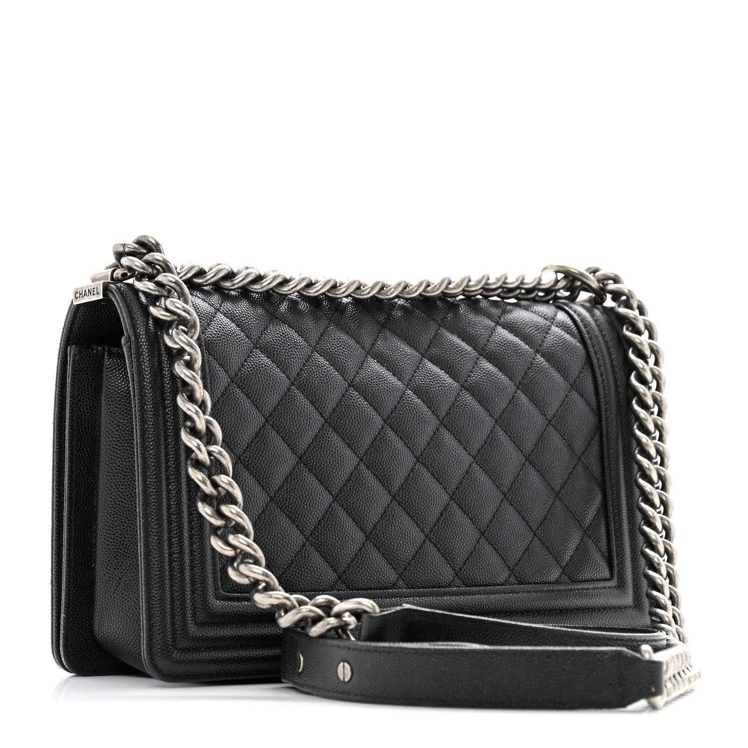 Caviar Quilted Medium Boy Flap Black