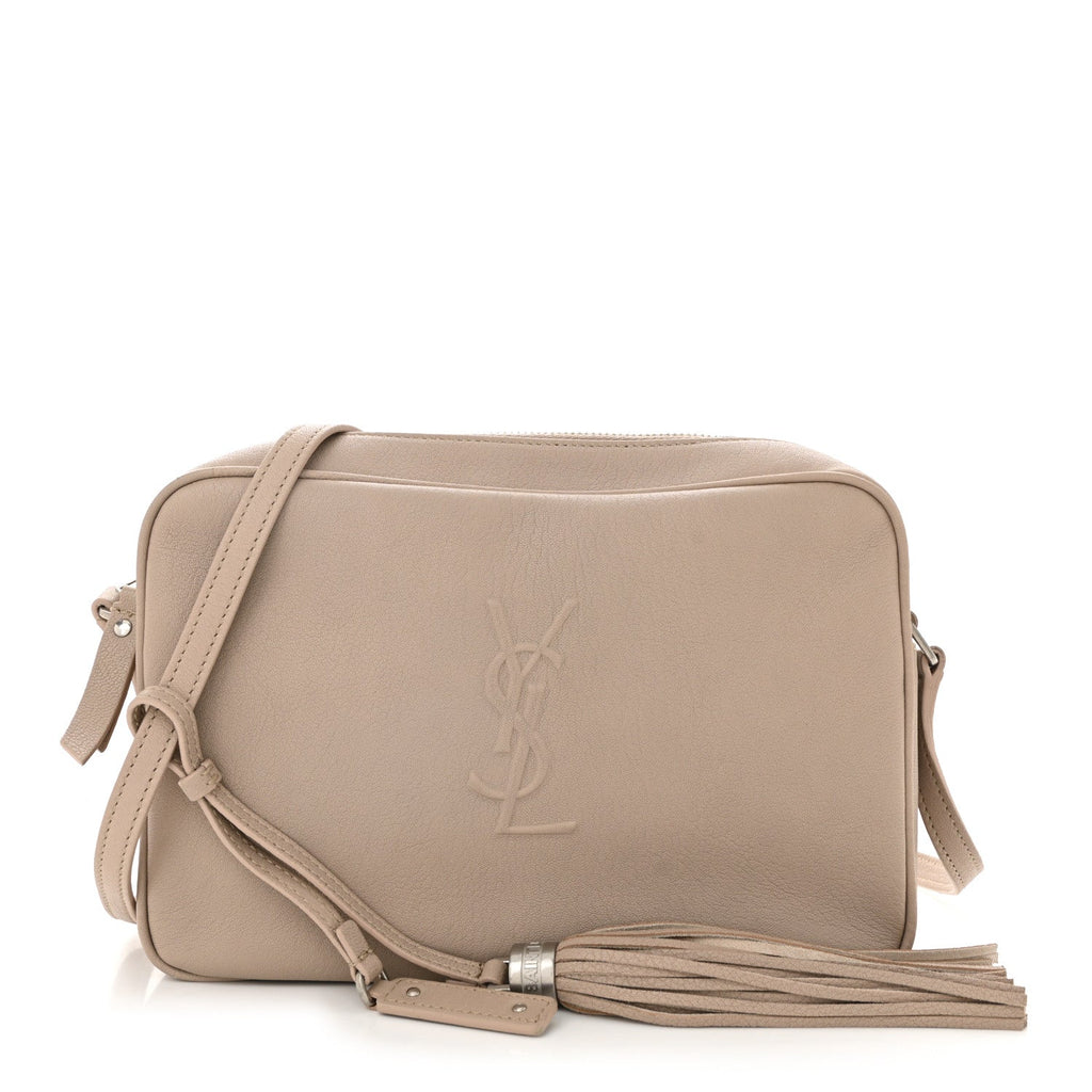 Lambskin Monogram Small Lou Camera Bag Dark Beige