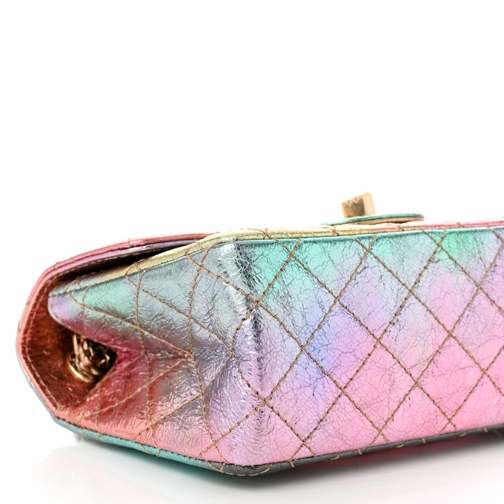 Metallic Goatskin Quilted Mini 2.55 Reissue Flap Multicolor