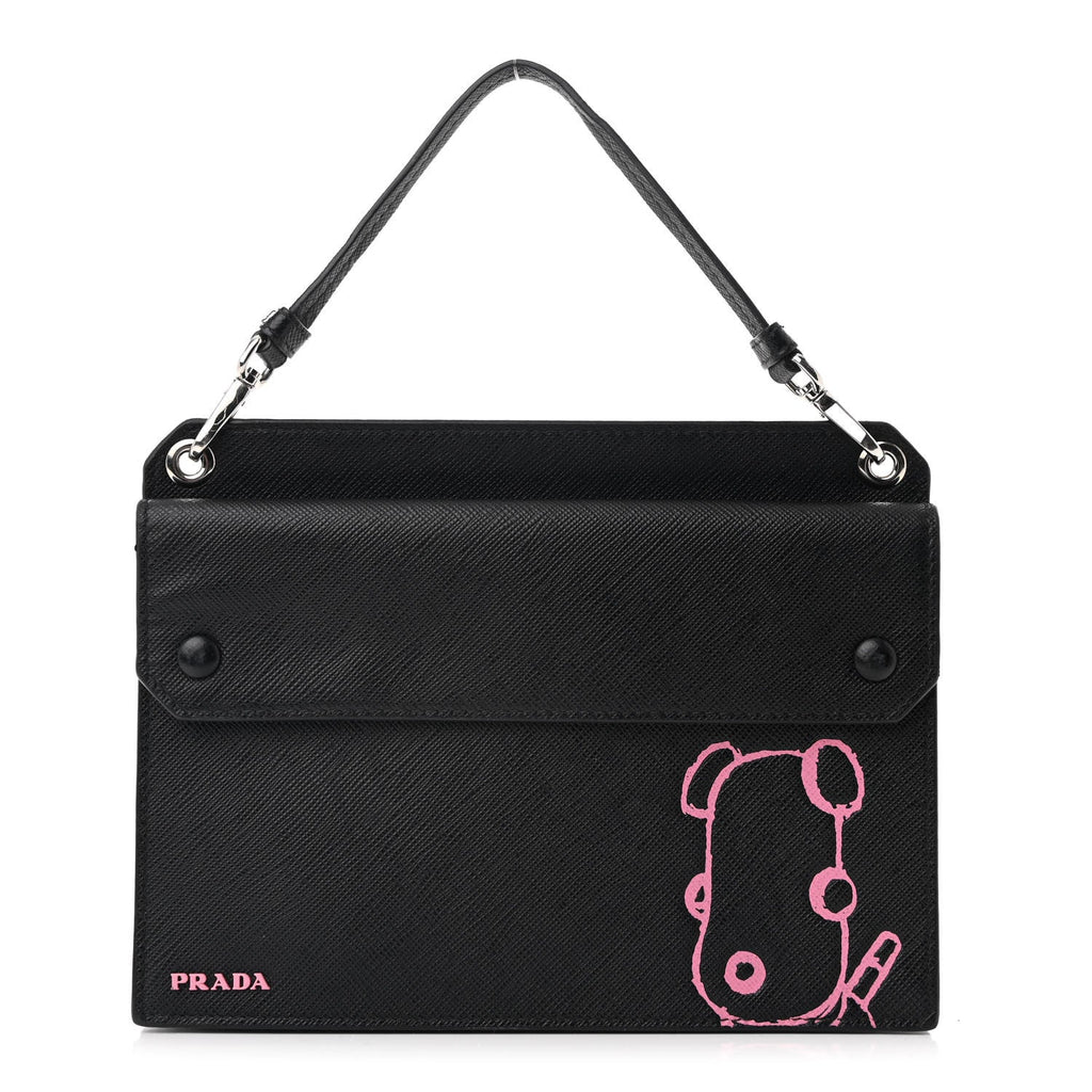 Saffiano Pradamalia Mini Bag Black Begonia