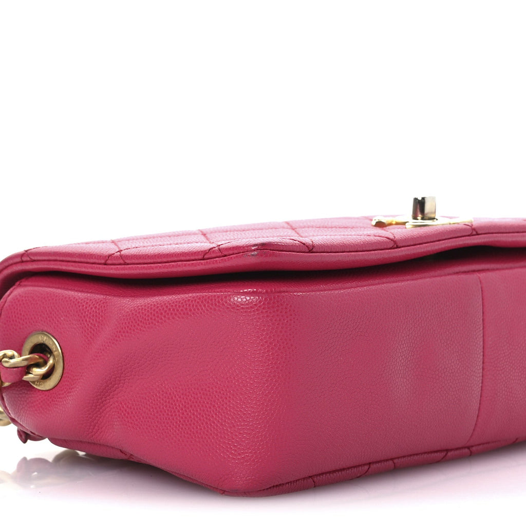 Caviar Quilted Small Fashion Therapy Flap Bag Dark Pink