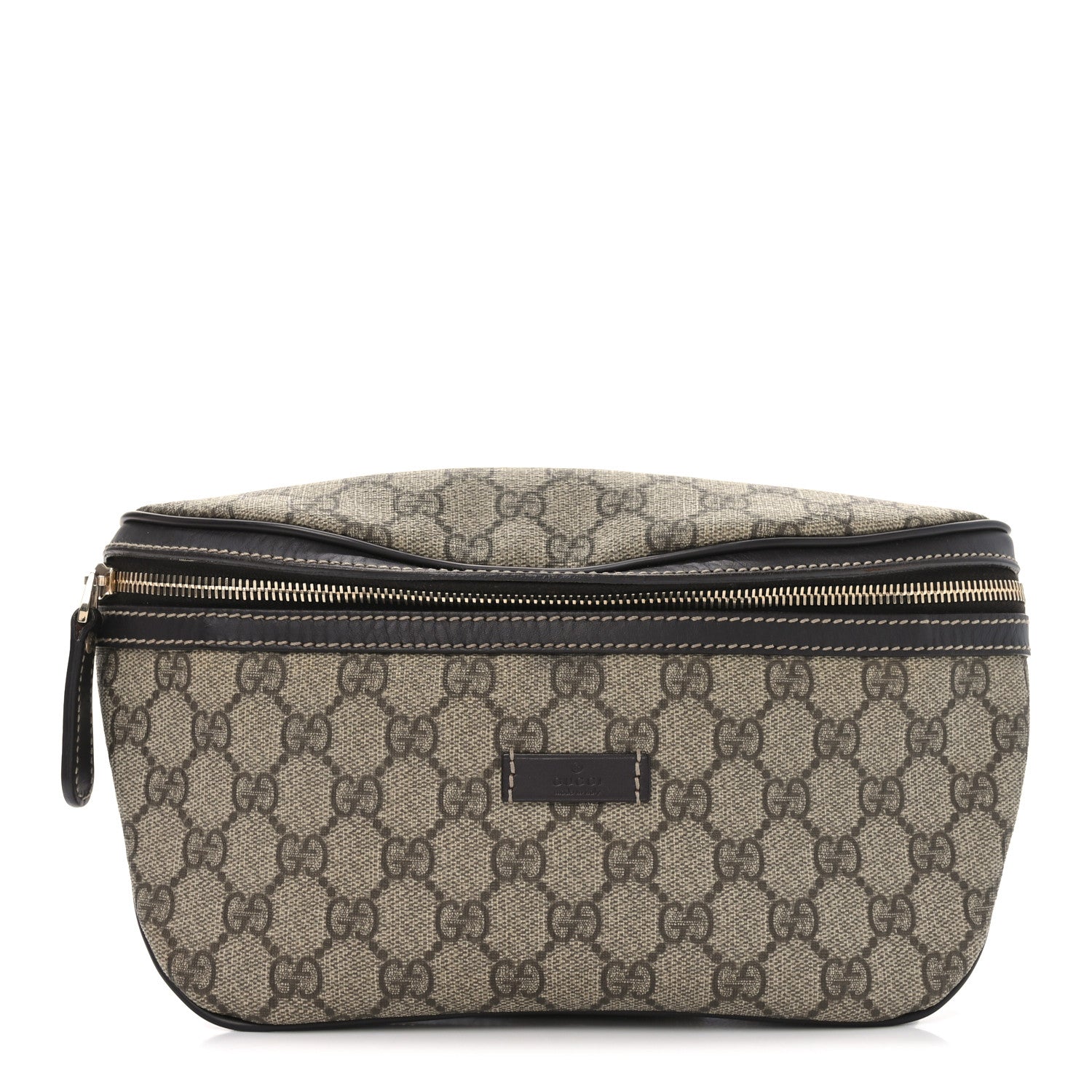 GG Supreme Monogram Belt Bag Dark Brown