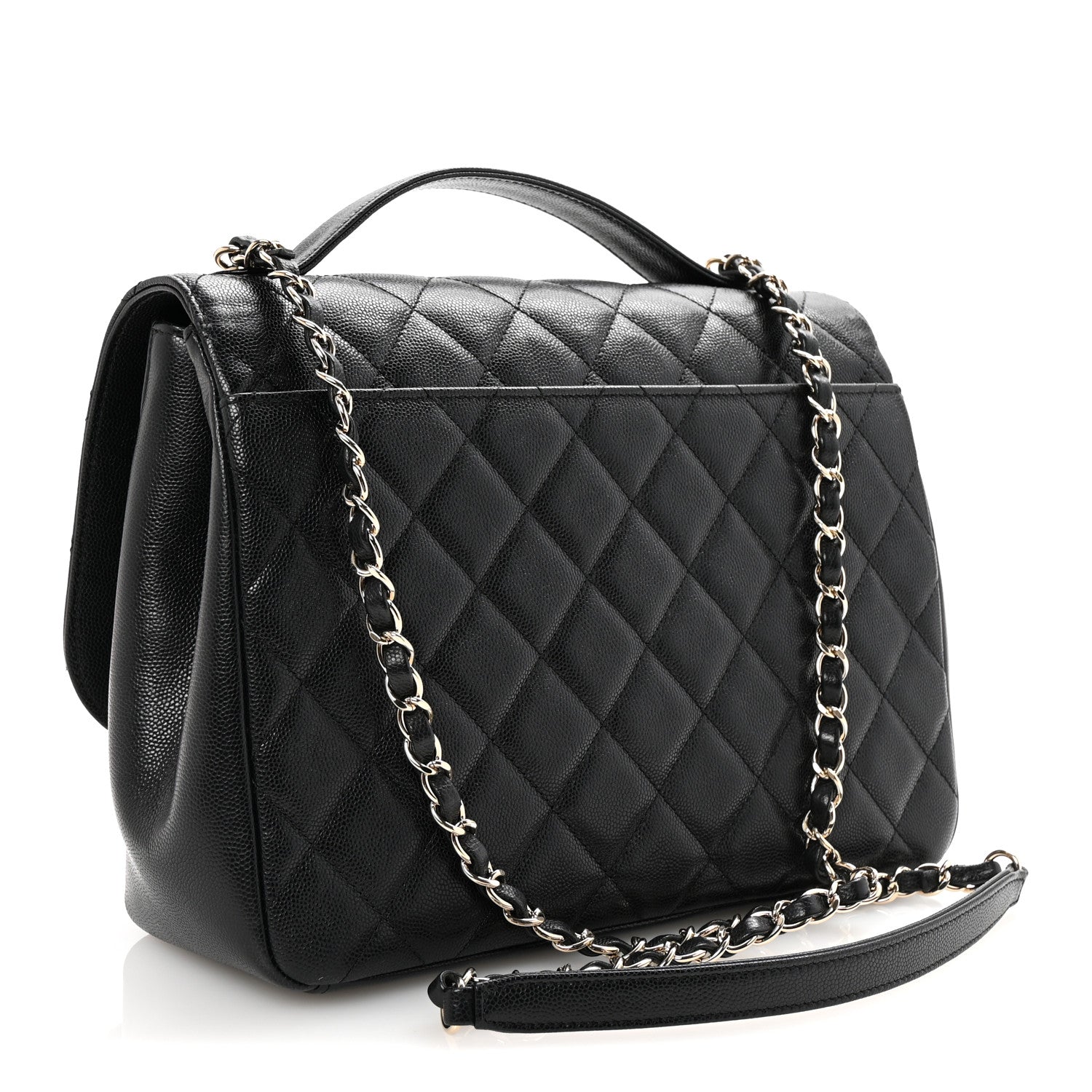 Caviar Quilted Large Business Affinity Flap Black