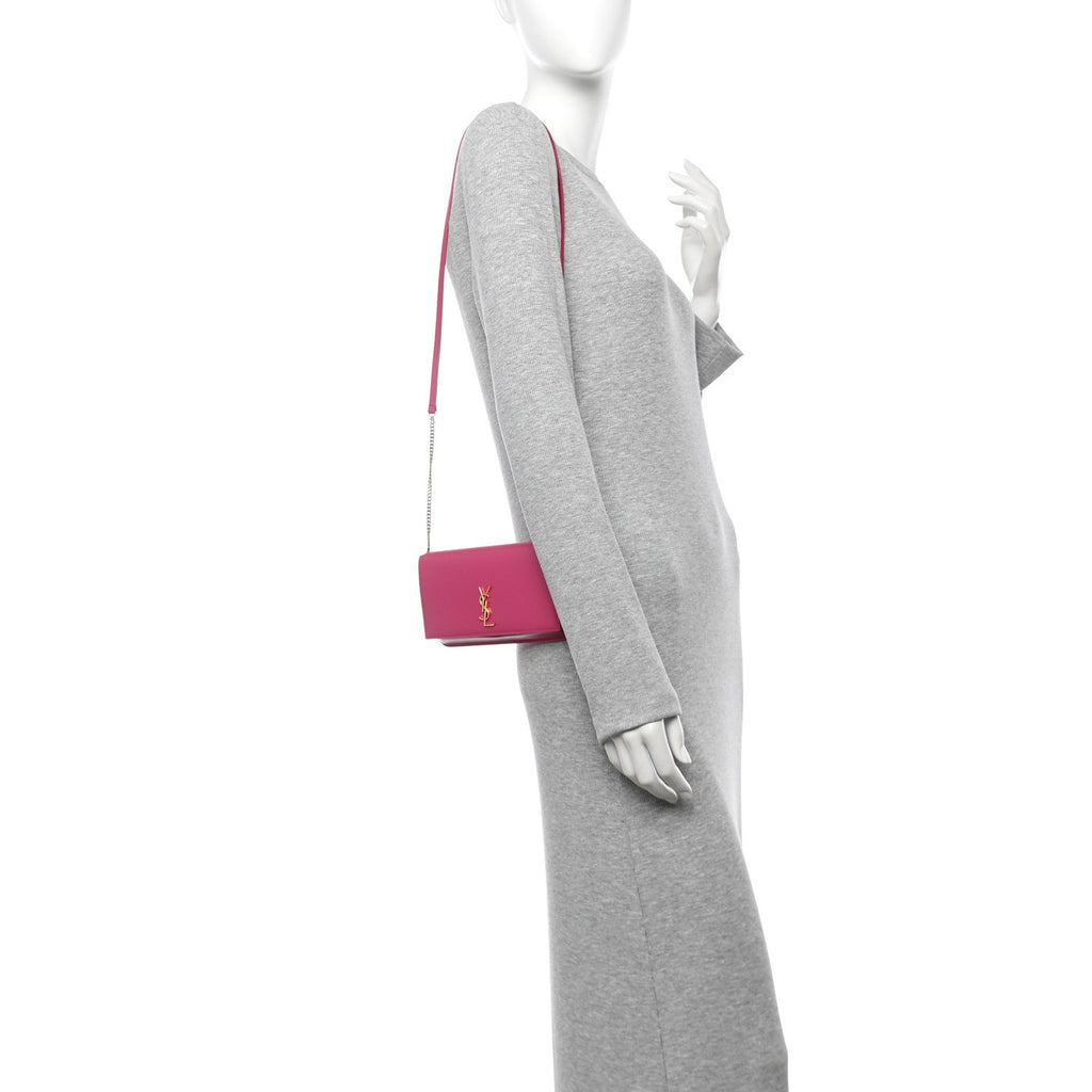Smooth Calfskin Monogram Phone Holder Crossbody Fuchsia Couture