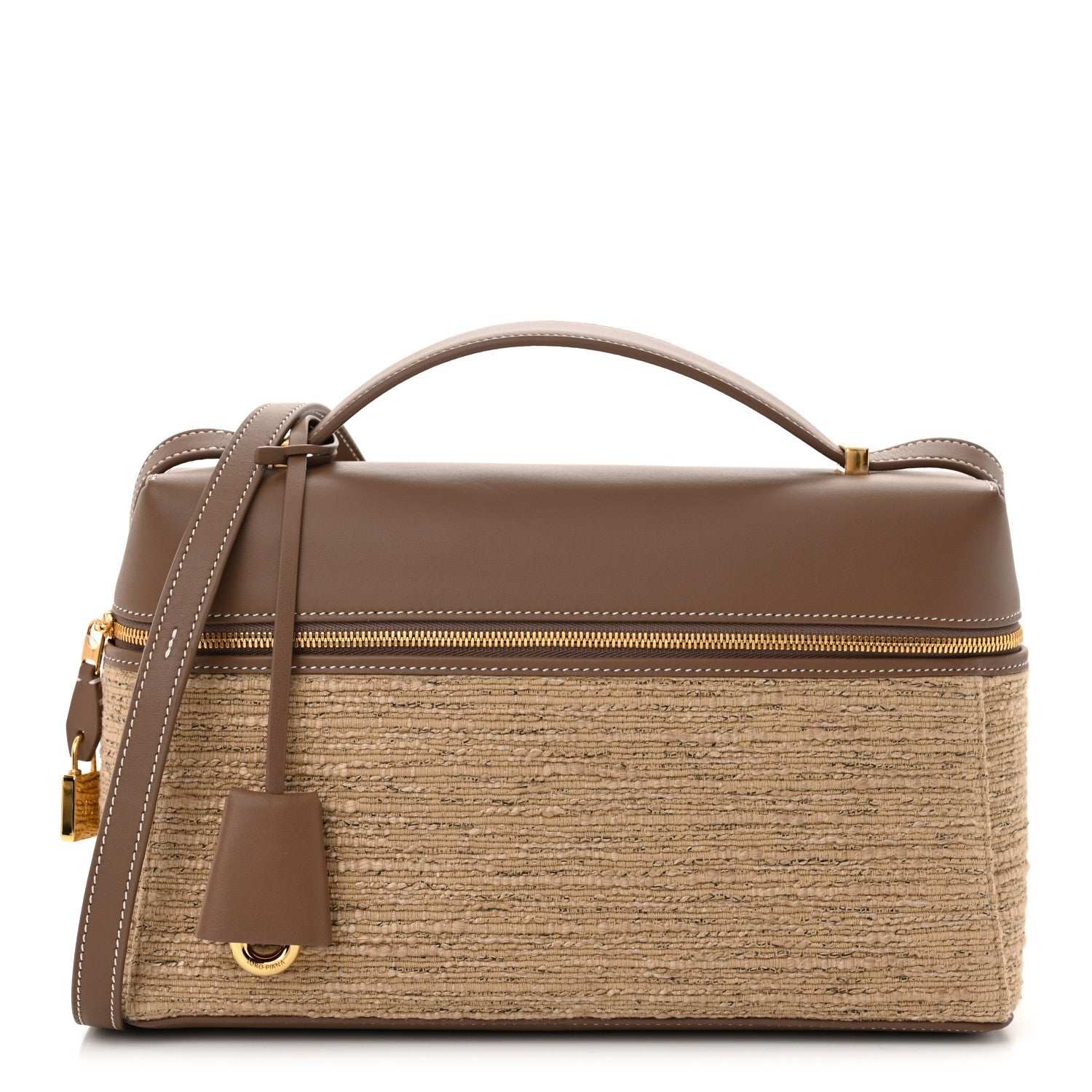Calfskin Cotton Linen L27 Extra Pocket Bag Natural Light Beige