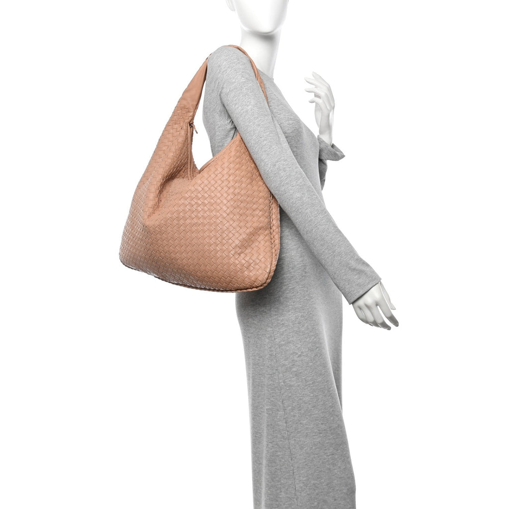 Nappa Intrecciato Maxi Veneta Hobo Dahlia