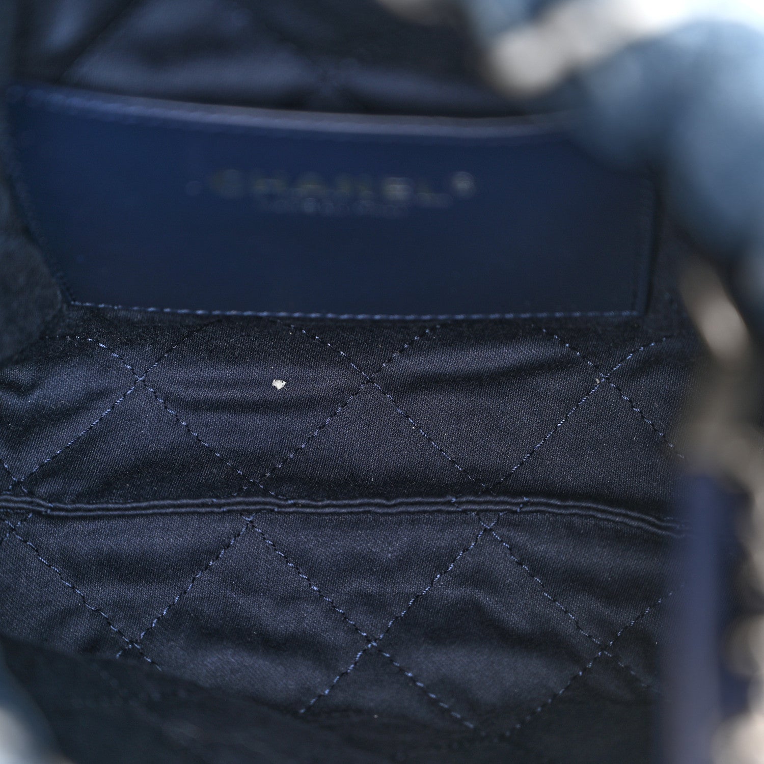 Denim Stitched Quilted Mini Chanel 22 Blue