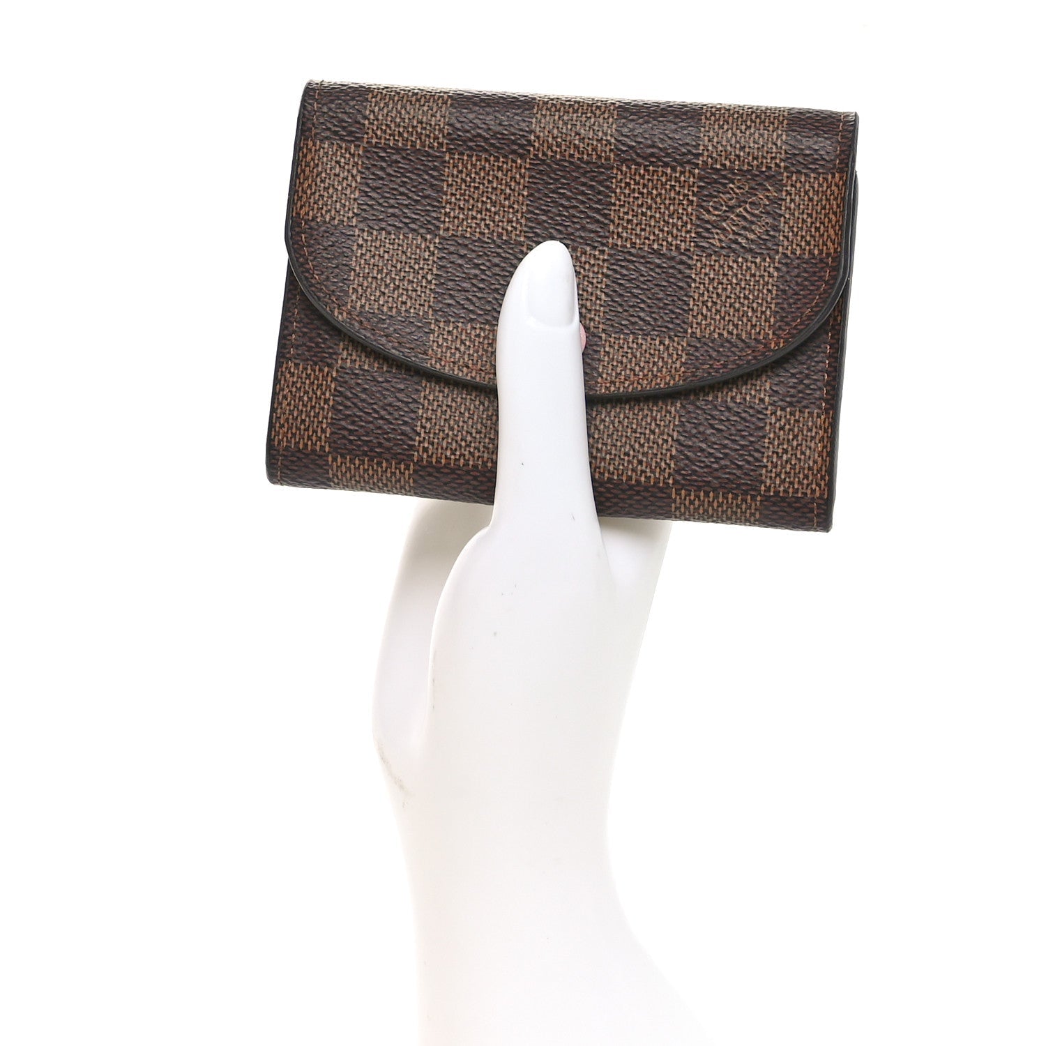 Damier Ebene Rosalie Coin Purse Rose Ballerine