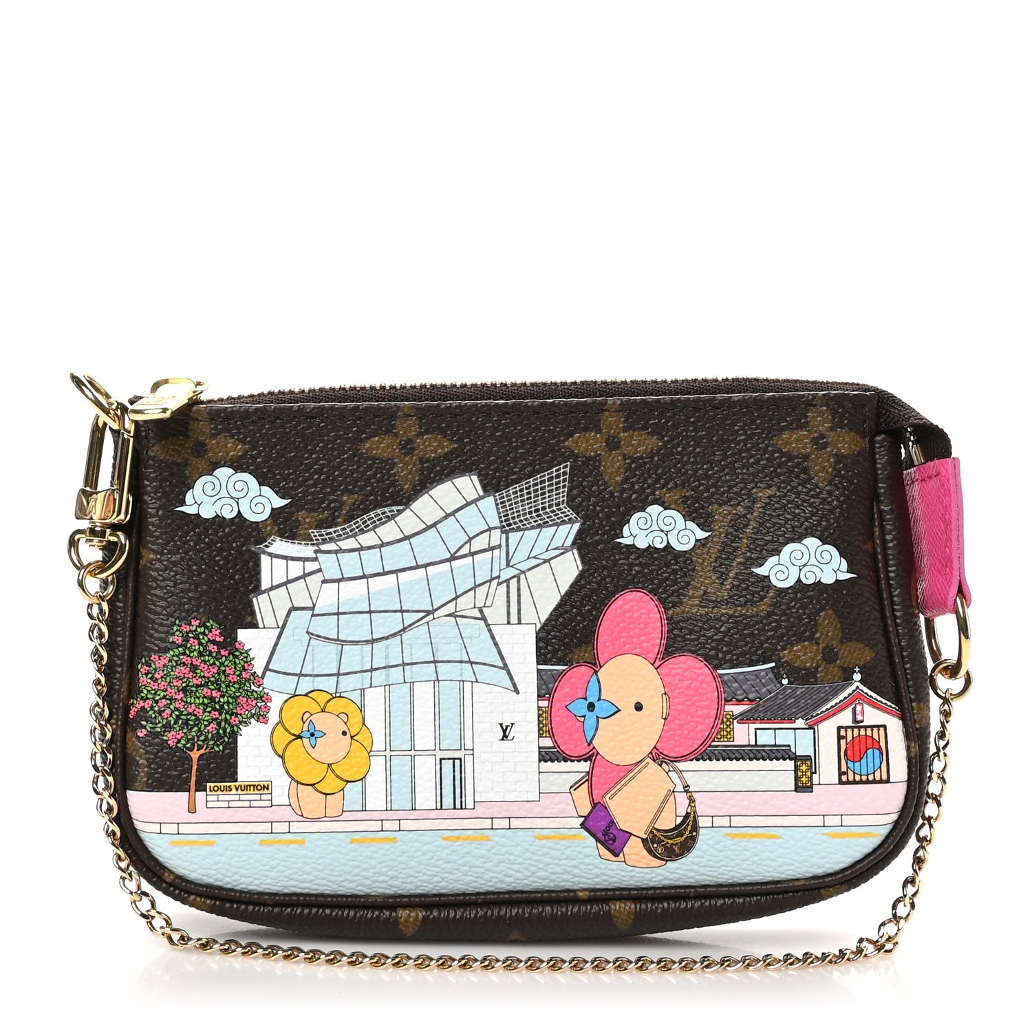 Monogram 2022 Christmas Animation Seoul Mini Pochette Accessories Fuchsia