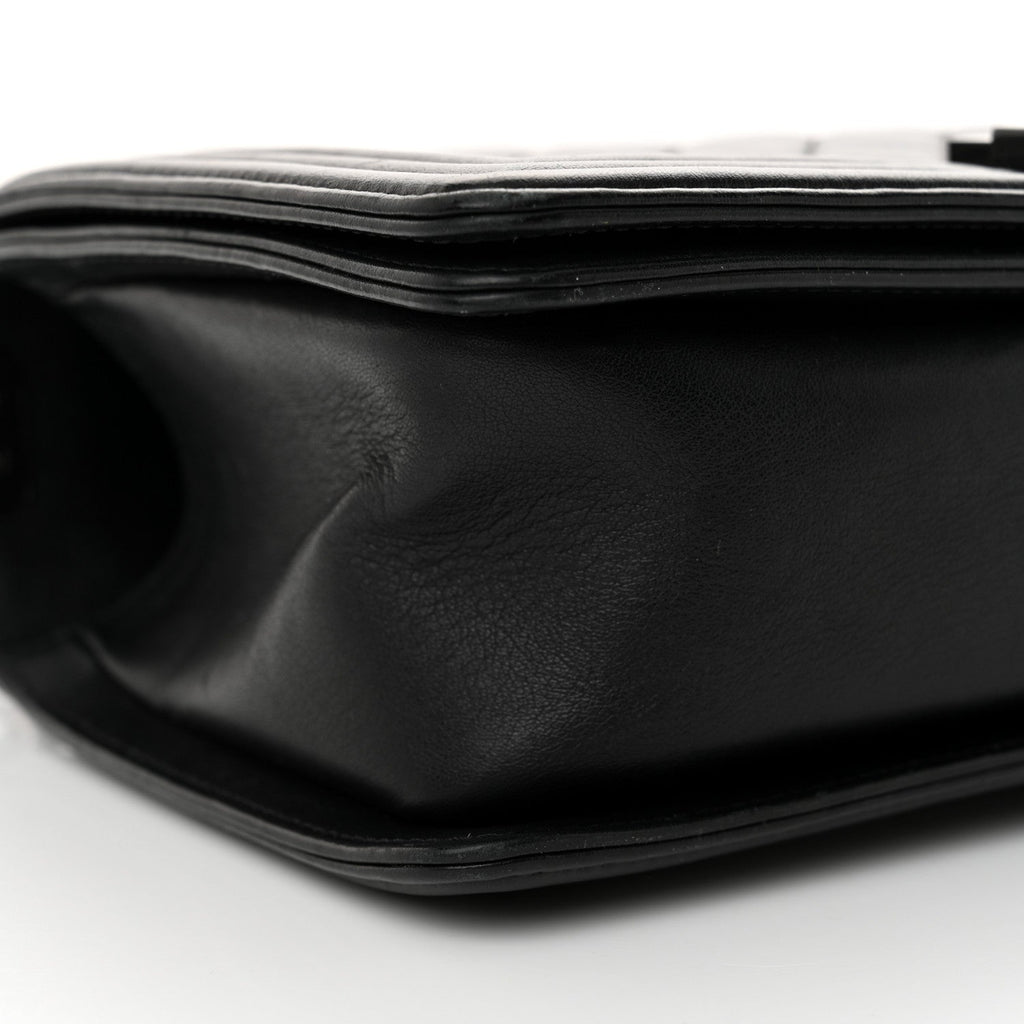 Calfskin Quilted Medium Boy Flap So Black