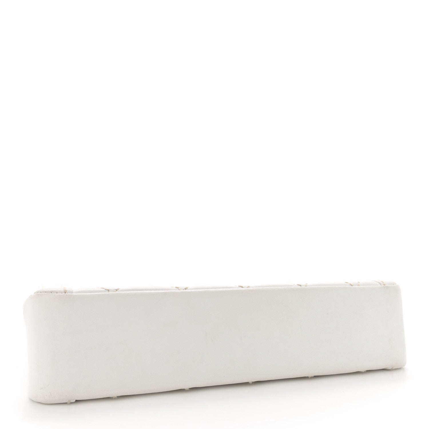 Calfskin Quilted Wild Stitch Large Flap White