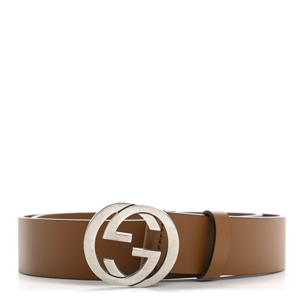 Selleria Calfskin Mens Interlocking G 37mm Belt 85 34 Cuir