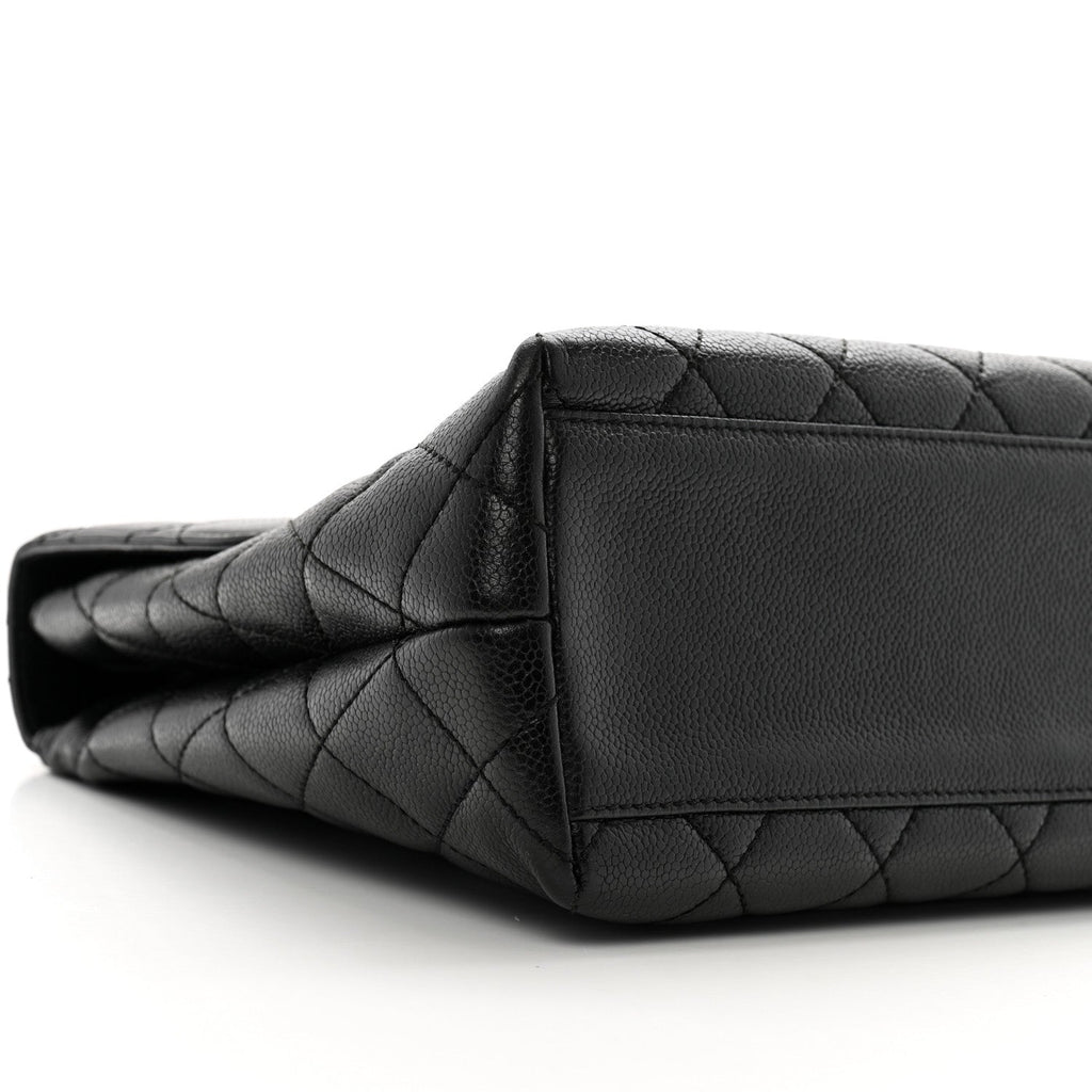Caviar Quilted Jumbo Kelly Flap Black