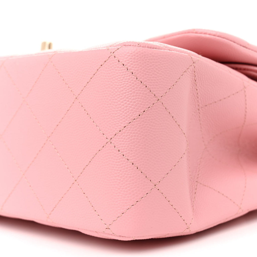 Caviar Quilted Jumbo Double Flap Pink
