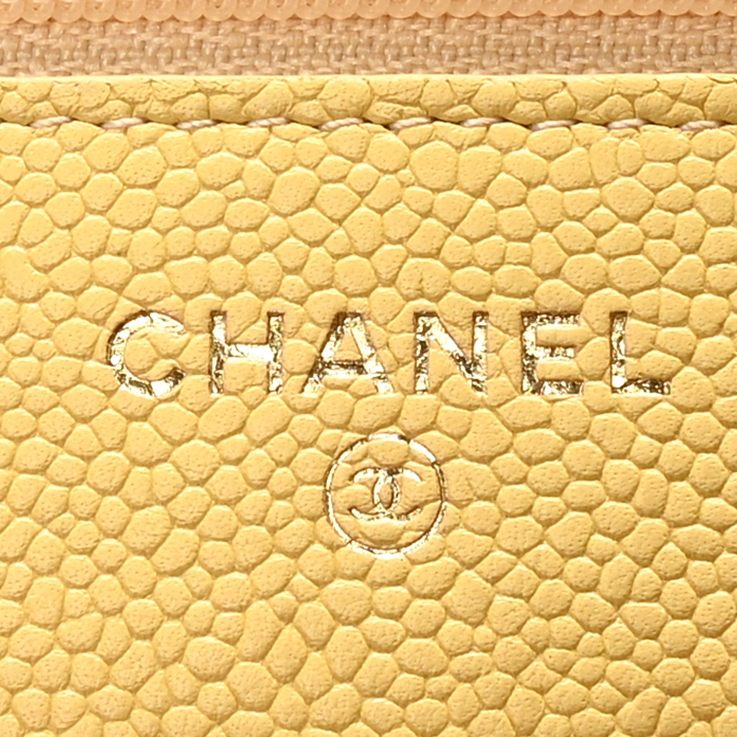 Caviar Quilted Tiny CC Wallet On Chain WOC Yellow