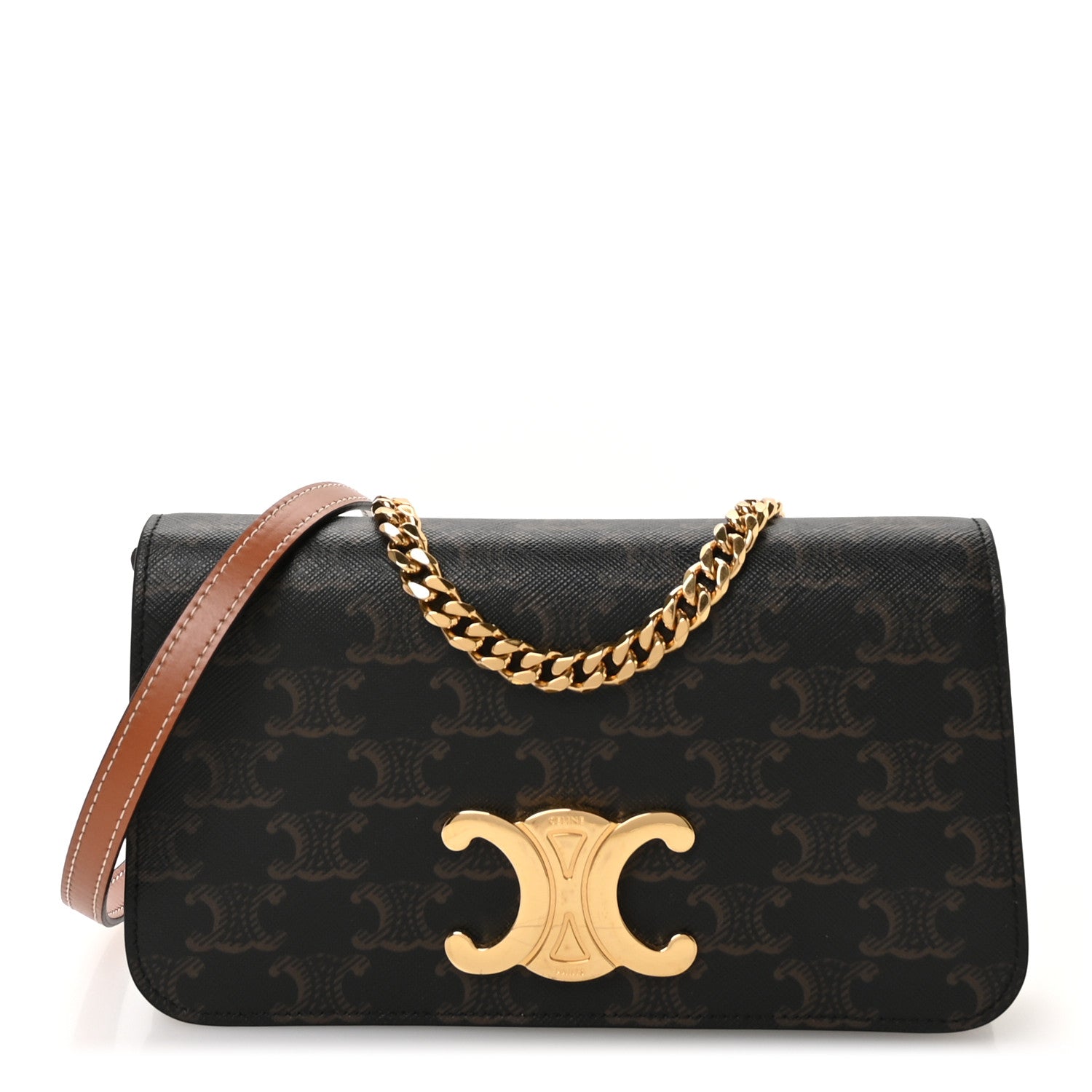 Triomphe Canvas Multipochette Tan