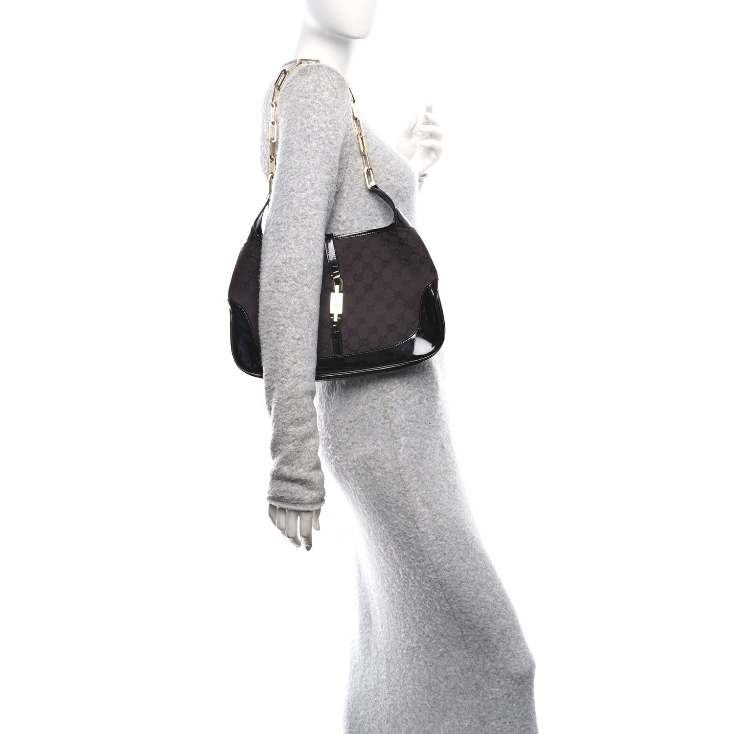 Monogram Jackie O Chain Hobo Dark Brown