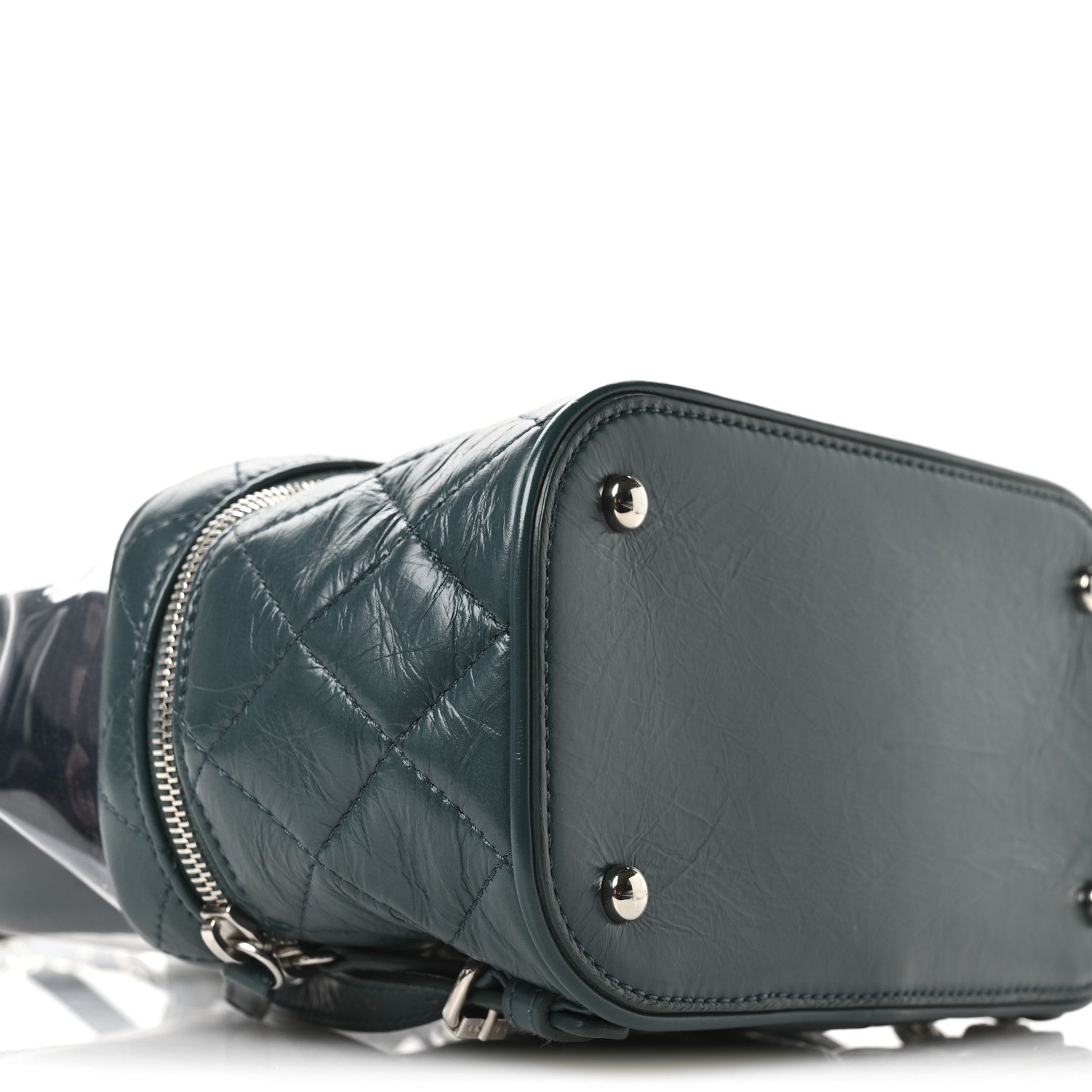 Crumpled Calfskin PVC Quilted Backpack Green