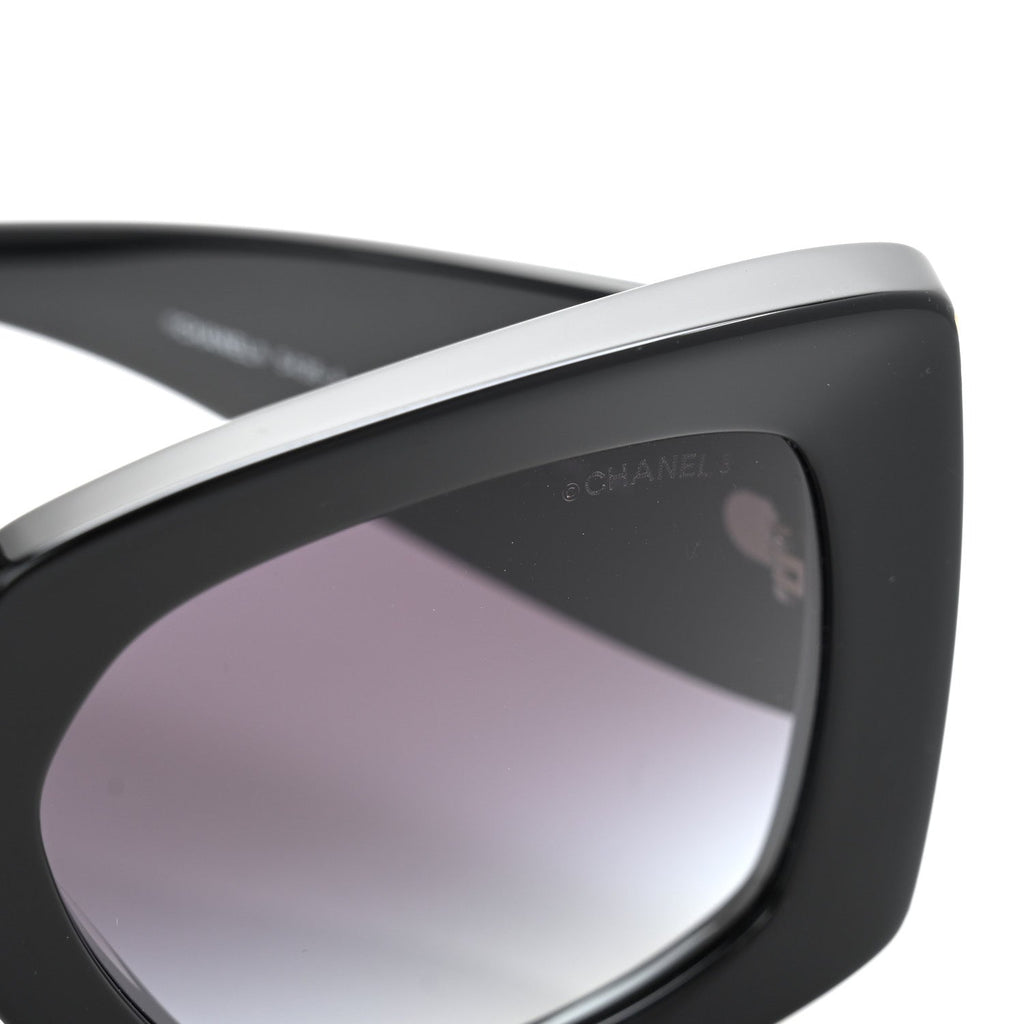 Acetate Rectangle Sunglasses 5435-A Black