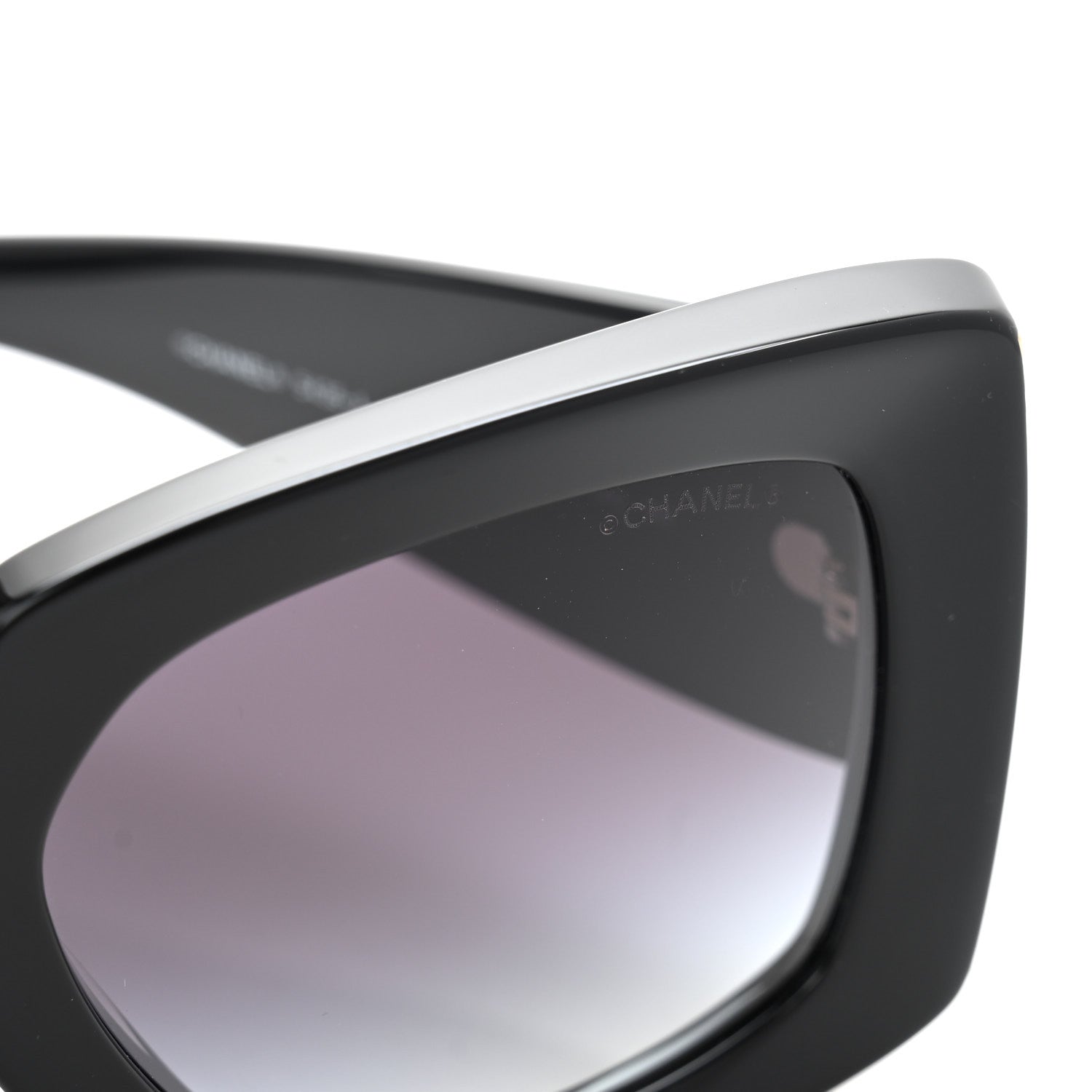 Acetate Rectangle Sunglasses 5435-A Black