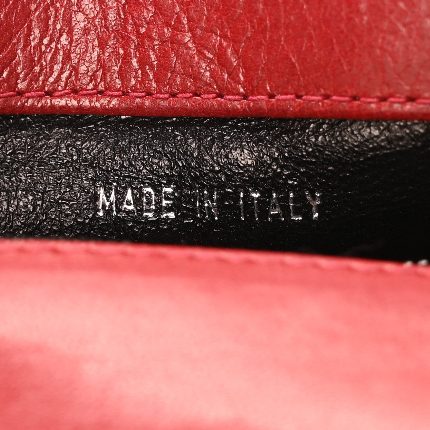 Lambskin Quilted Square Chain Bag Red