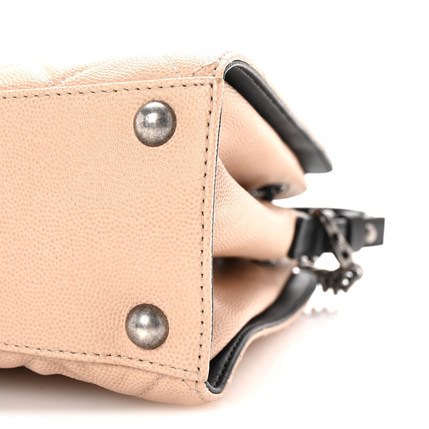 Caviar Quilted Small CC Bucket Bag Beige