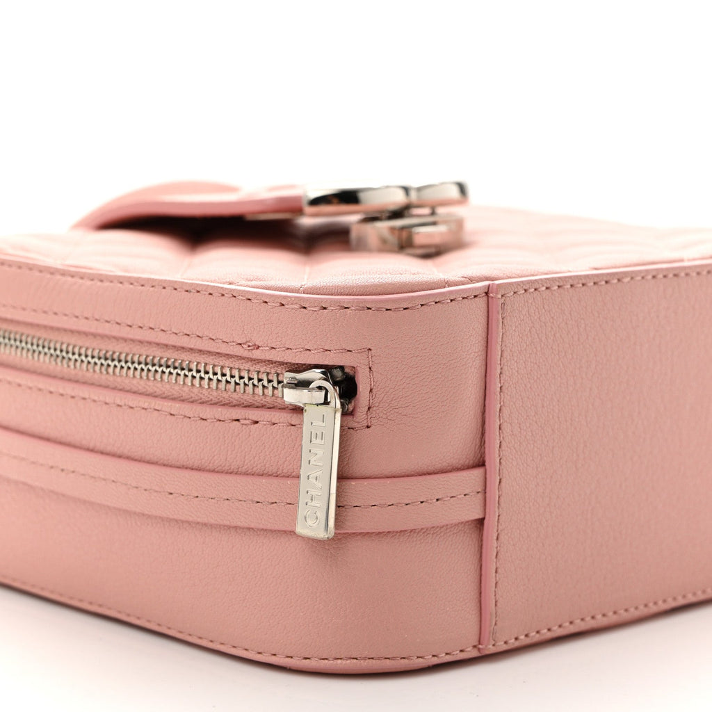 Lambskin Quilted Mini CC Box Camera Bag Pink
