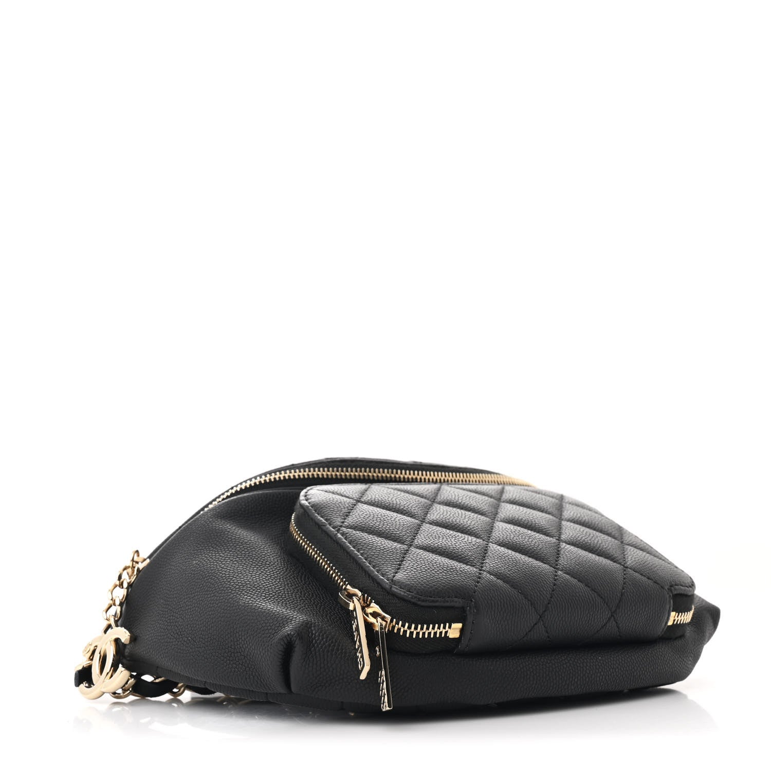 Caviar Quilted Business Affinity Waist Belt Bag Black