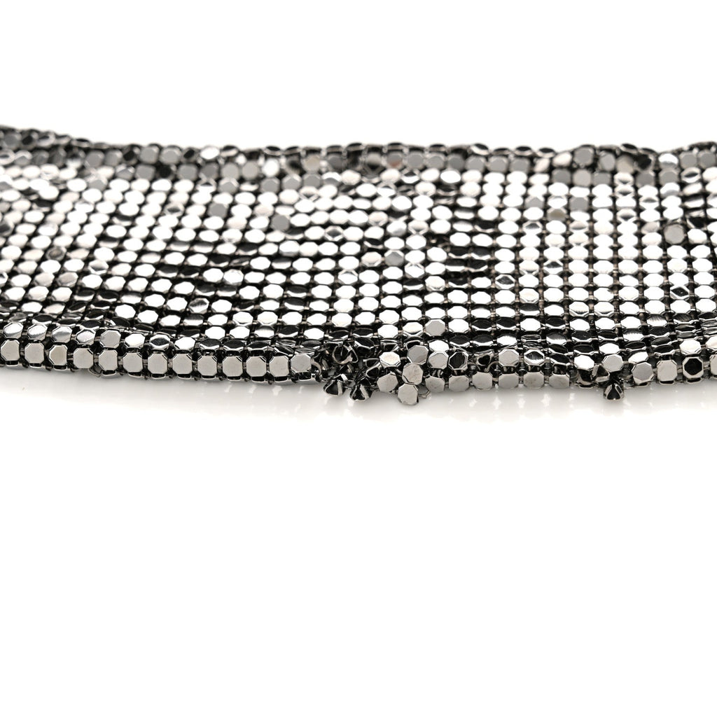 Lambskin Large Chain Mail Hobo Black