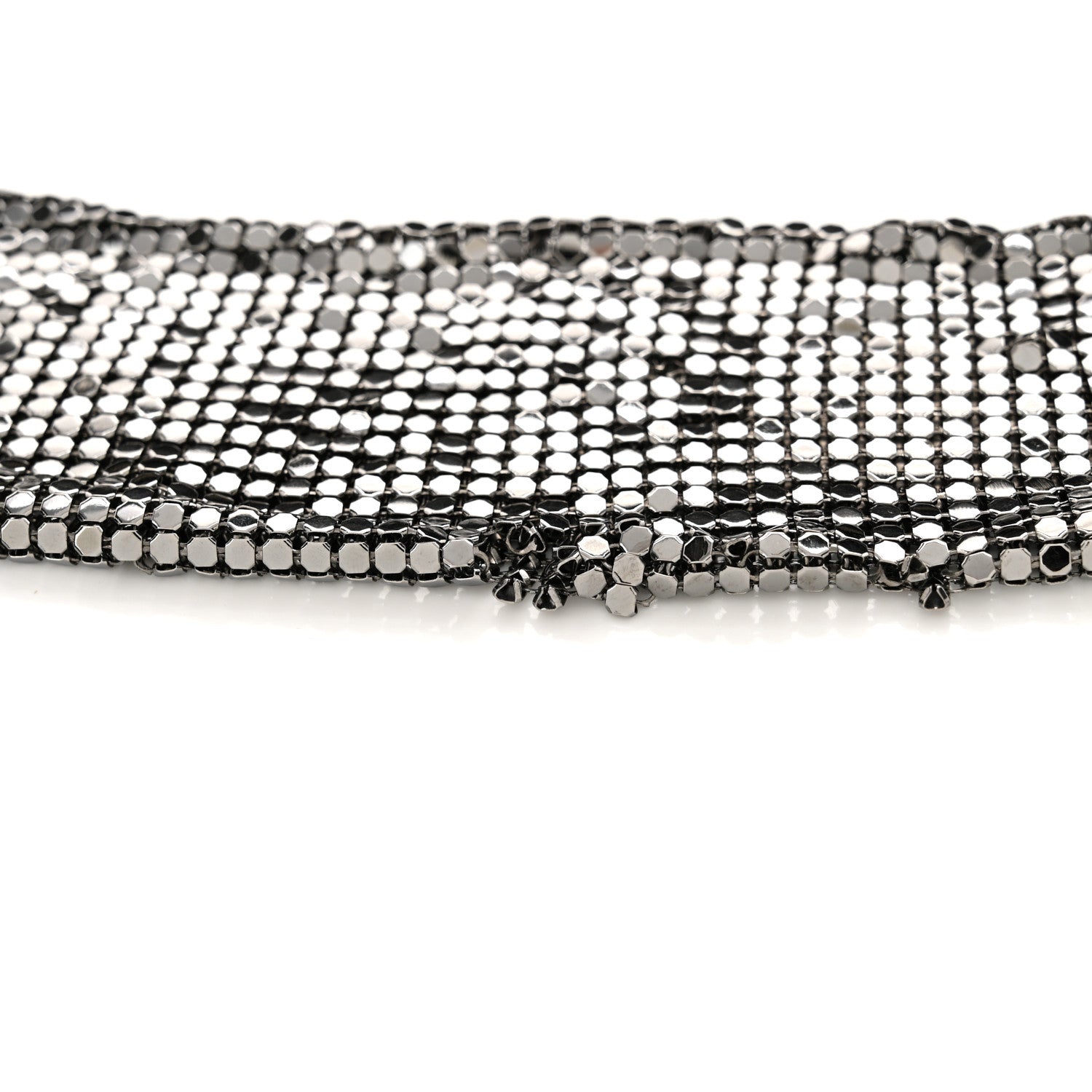 Lambskin Large Chain Mail Hobo Black