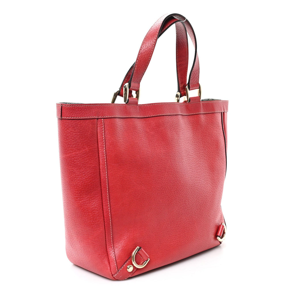 Calfskin Small Abbey Tote Red